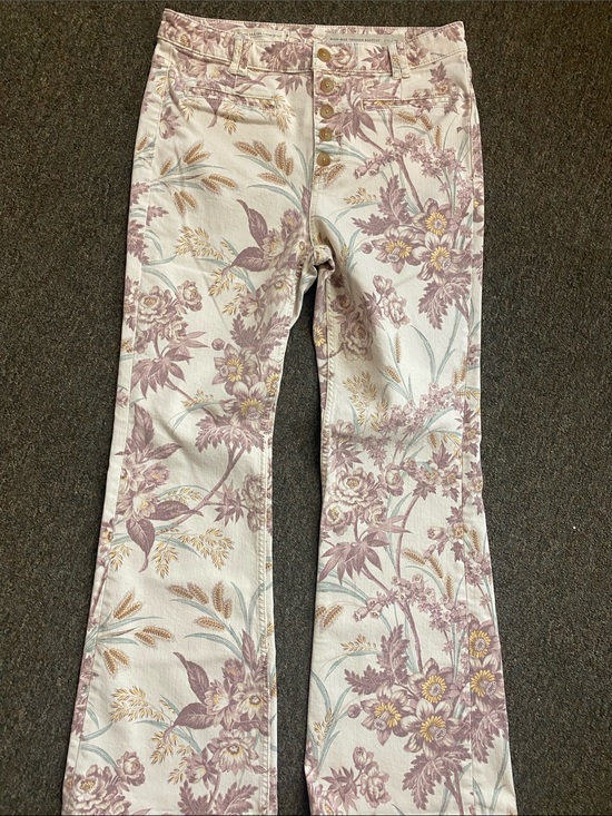 Pilcro Denim - Pilcro Floral-Print Jeans in Dusty Rose & Cream